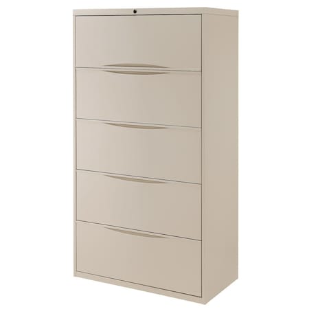Global Industrial 36W Premium Lateral File Cabinet, 5 Drawer, Putty 252471PY